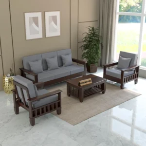 Hitanshi Decor Sheesham Wooden 5 Seater Sofa Set for Living Room