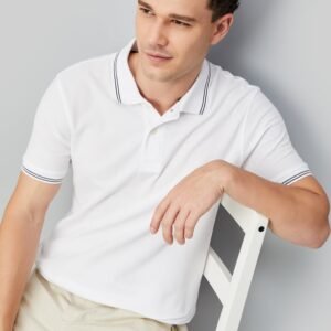 Solid Color Polo Tee for Men