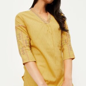 Straight Fit Embroidered Kurta for Women