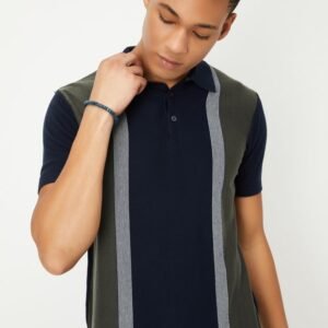 Men Colourblock Polo T-shirt
