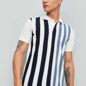 Men Striped Polo T-shirt