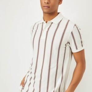 Men Striped Polo T-shirt