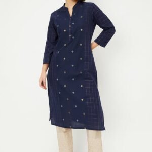 Women’s Traditional Straight Kurta with Intricate Embroidery