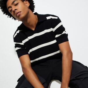 URB_N Men Striped Polo T-shirt