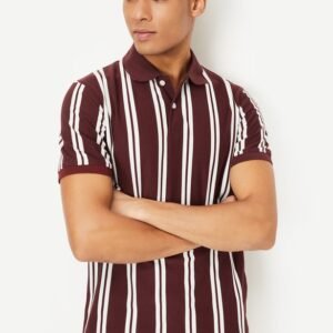 Men Striped Polo T-shirt