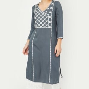 Ladies Embroidered Kurta in a Classic Straight Style