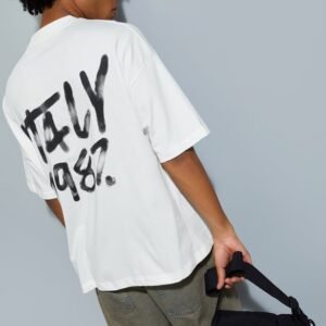 URB_N Men Back Print Oversized T-shirt
