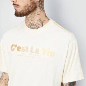 Oversized Athleisure Tee with Bold Chenille Embroidery – For Men