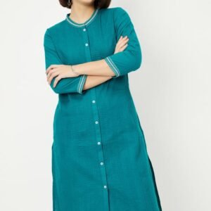 Pleated Straight Fit Kurta for Women