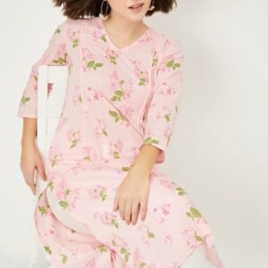 Floral Printed Straight Kurta with Pleats for Women