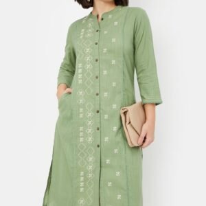 Embroidered Straight Fit Kurta for Women