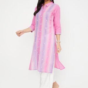 Women's Straight Fit Kurta with Embroidery
