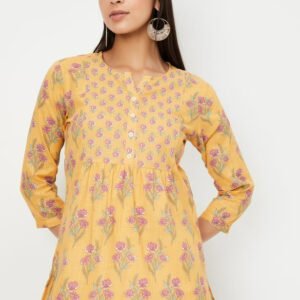 Ladies A-line Silhouette Kurti with Floral Design