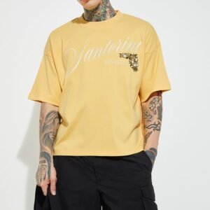 URB_N Men’s Boxy Fit T-shirt with Embroidered Detailing