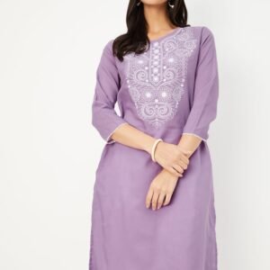 Elegant Straight Silhouette Kurta with Embroidered Detailing