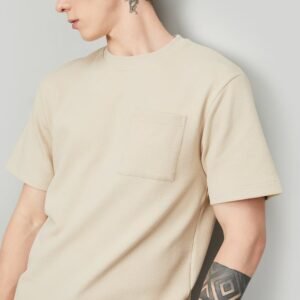 Men Textured Oversized Sports T-shirt