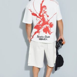 URB_N Men Attack on Titan Printed Oversized T-shirt