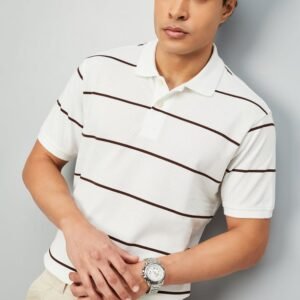 Men Striped Polo T-shirt