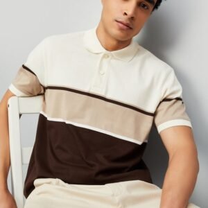 Men Striped Polo T-shirt