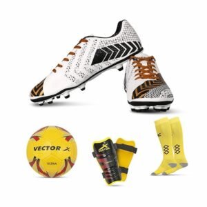 Vector X Gravity Sports Combo – Shoes, Football & Shin Guards