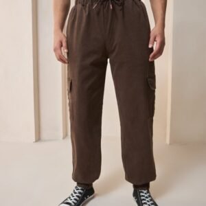 Brown Cargo Joggers for Men – Oversized Fit