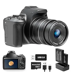 Eddioklp 4K Digital Camera With 40X Zoom,64Mp Dslr Camera