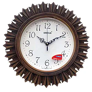 Oreva Plastic Wooden Look Designer Wall Clock
