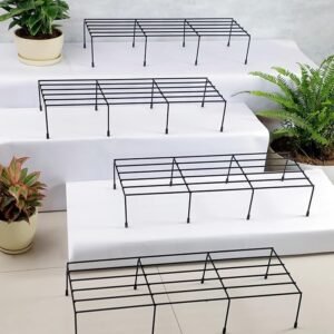 Nurturing Green? Pack of 4 Black Plant Stands for Home