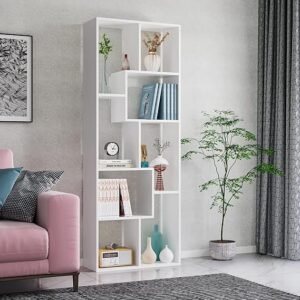 8 Shelves Modern Simple Engineered Wood Book Shelf