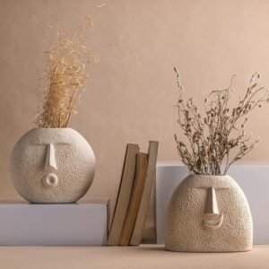Glimpse Homes Ceramic Flower Vase | Set of 2 |