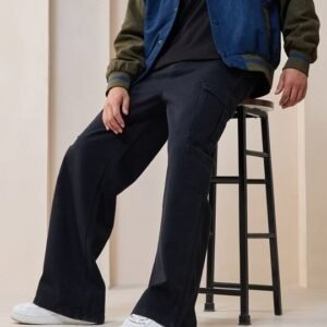 Men’s Black Straight-Leg Baggy Jeans