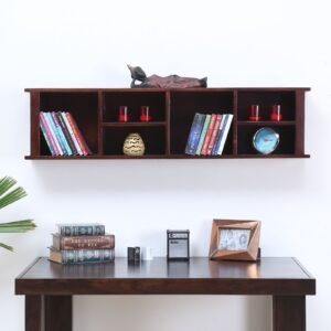 Sheesham Wood Book Shelf in Provincial Teak Finish,