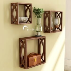 Engineered Wood Wall Shelf in Brown Colour,