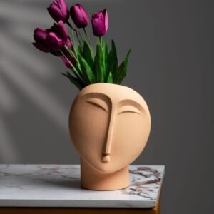 Beige Ceramic Table Vase, for house decoration