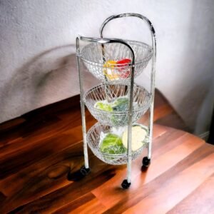 Amol Stainless Steel 3 Basket U shaped Kitchen Trolley,