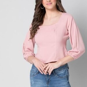 Peach Smocked Top with Back Cutout Detail