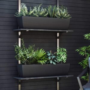 Fabi Big Black Polymer Floor Planter,