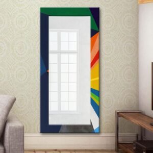 Green Engineered Wood Fame Full Length Mirror,
