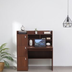 Kosmo Winner Hutch Desk in Rigato Walnut Finish,