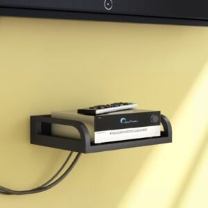 Engineered Wood Set Top Box Holder in Black Colour,