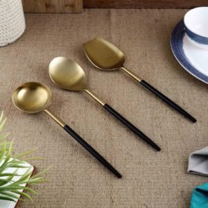 Radiant Black Colour Stainless Steel Serving Spoon