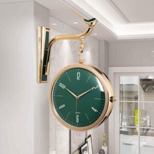 Green Plastic Double Sided Platform Clock,
