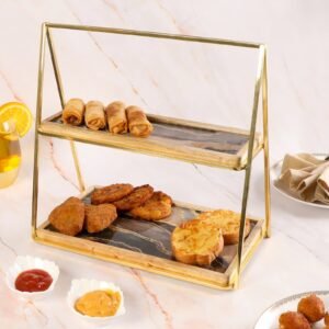 Mango wood & Aluminium 9 Inch Appetizer Platters