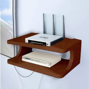 Muren Goldfoil Brown wood Wall Shelves