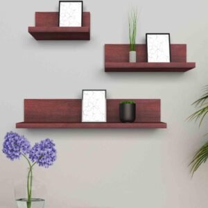 Mahagony Engineered Wood Wall Shelf