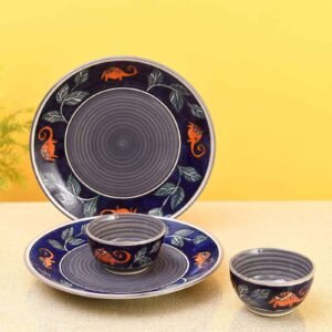 Morning Tuskers Blue Ceramic 4 Pcs Dinner Set