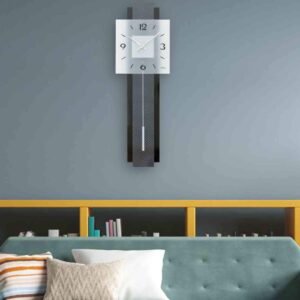 Multicolor Glass Framed Analog Pendulum Wall Clock