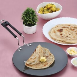 Black 24.5 Cm Roti Tawa with Bakelite Wire Handle