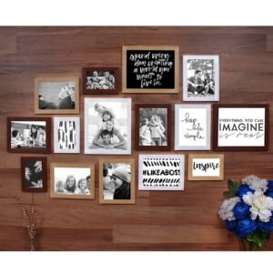 Set Of 15 Multicolor Synthetic Wood Collage Photo Frames