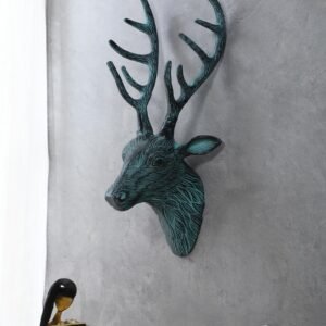 Green Aluminium Handcrafted Face Faux Animal Bust